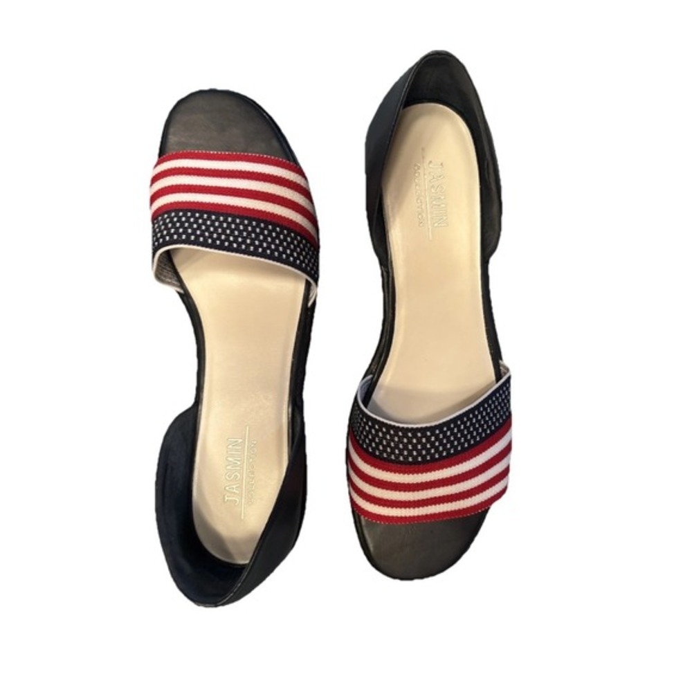 Jasmin American Flag Sandals Womens Slip On Loafer Size 11 NIB VTG Rare - Picture 2 of 6
